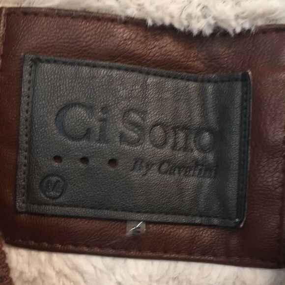 Ci Sono by Cavalini Vegan Leather Fur lined Zippered Jacket medium - Picture 2 of 9